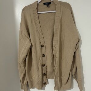 Forever 21 Beige Button-Up Cardigan‎